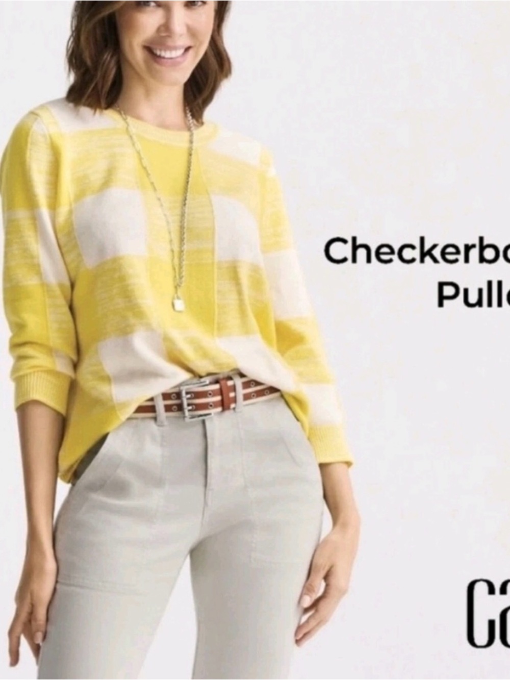 cabi Checkerboard Pullover Size Large EUC